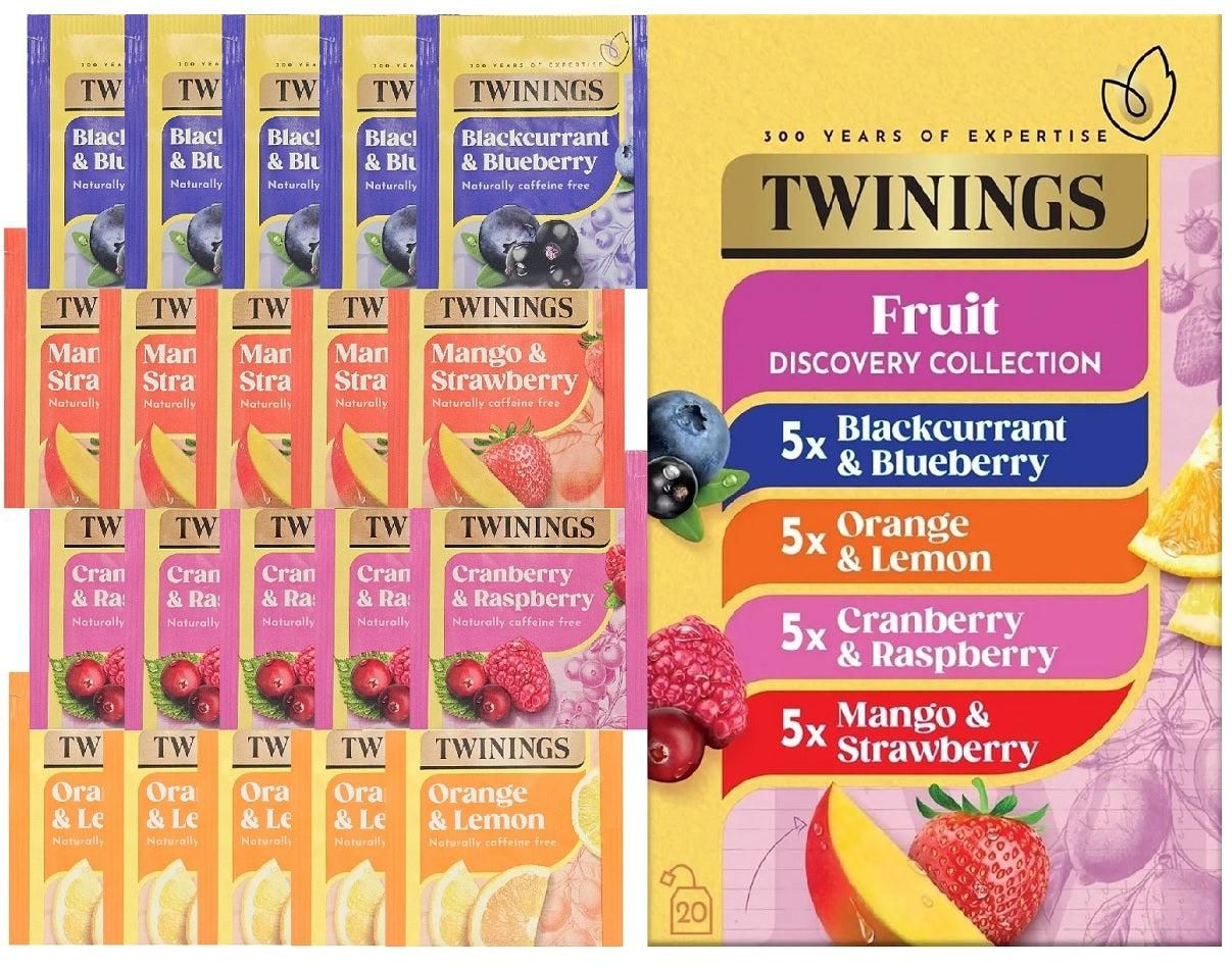 Twinings Fruit Discovery Collection Herbal Tea Bags – 20 or 80 Individually