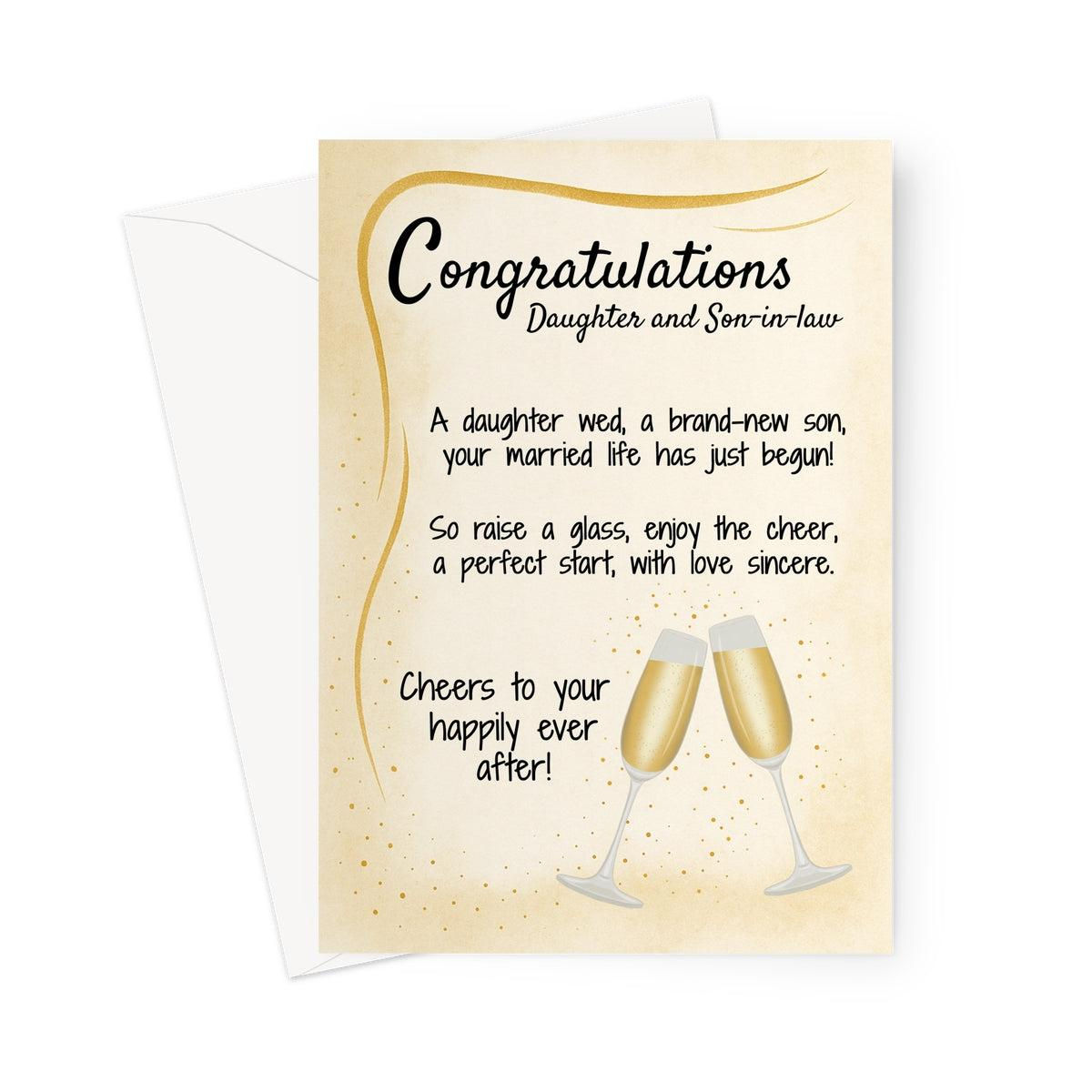 Wedding Congratulations Card – Daughter and Son-in-Law Poem Design