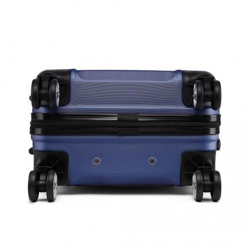 Thumbnail: K1871-1L - Kono ABS 24 Inch Sculpted Horizontal Design Suitcase - Navy Blue