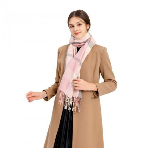 Thumbnail: S6430 - Women Fashion Long Shawl Grid Tassel Winter Warm Lattice Large Scarf