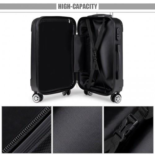Thumbnail: K1777L - Kono 24 Inch ABS Hard Shell Suitcase Luggage - Black