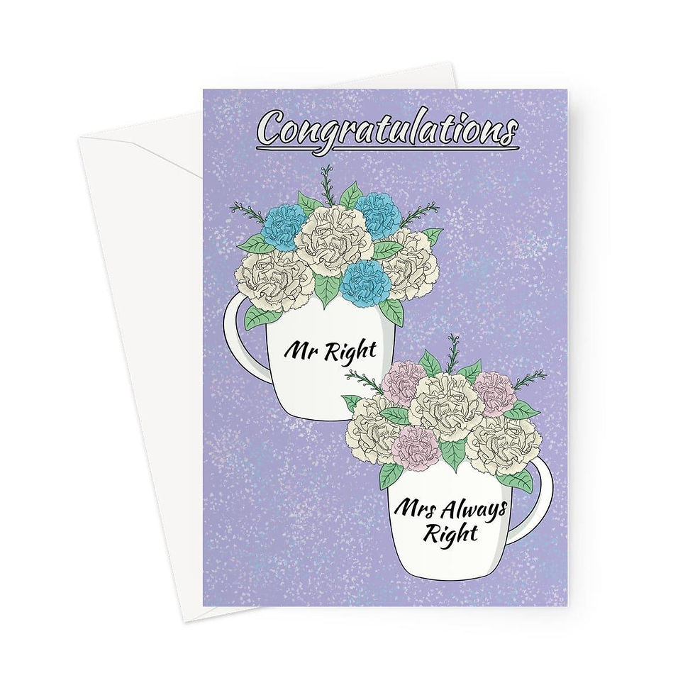 Thumbnail: Funny Wedding Congratulations Card  Mr Right & Mrs Always Right