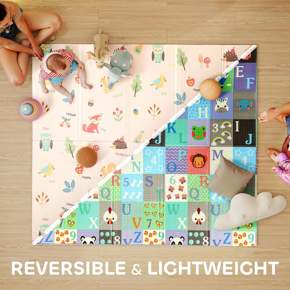Thumbnail: AIYAPLAY Foldable Baby Play Mat Double-Sided, Reversible Foam Soft Crawling Mat