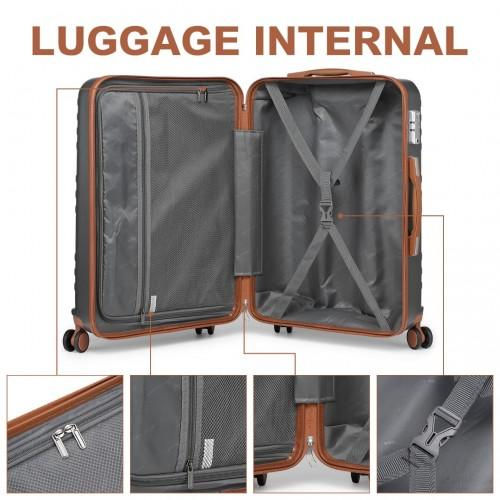 Thumbnail: K2391L - British Traveller 24 Inch Durable Polycarbonate and ABS Hard Shell