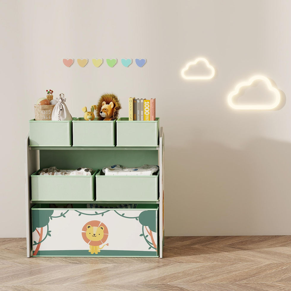 Thumbnail: AIYAPLAY Kids Toy Storage Units, 3-Tier Toy Organiser Shelf with 6 Removable