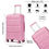 Thumbnail: Kono 24-Inch PP Hardshell Suitcase ? Durable Pink Checked Luggage with TSA Lock