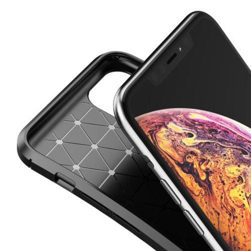 Thumbnail: Carbon Fibre TPU Black Case - For iPhone 11 Pro