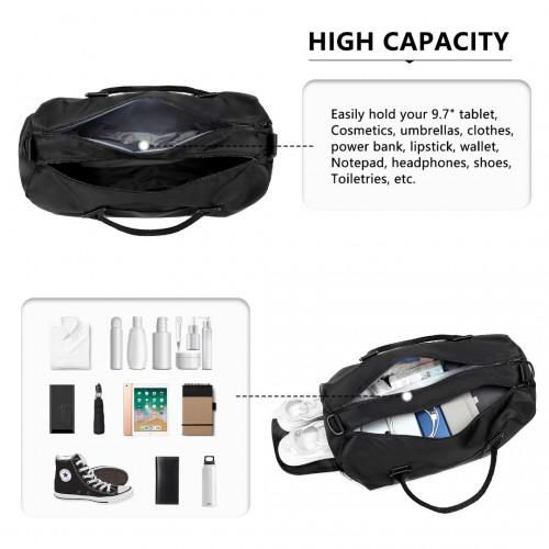 Thumbnail: EA2213 - Kono Multi Waterproof Gym bag Carry On Weekend Bag - Black