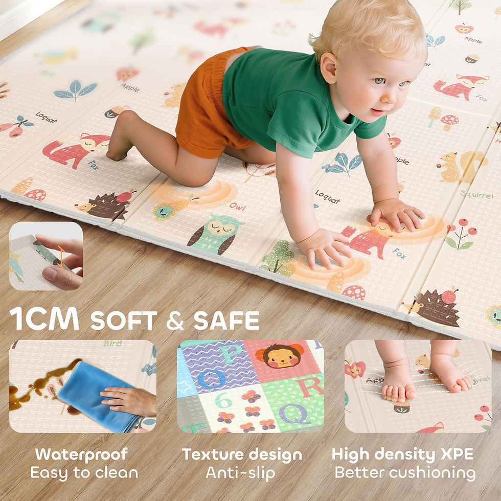 Thumbnail: AIYAPLAY Foldable Baby Play Mat Double-Sided, Reversible Foam Soft Crawling Mat