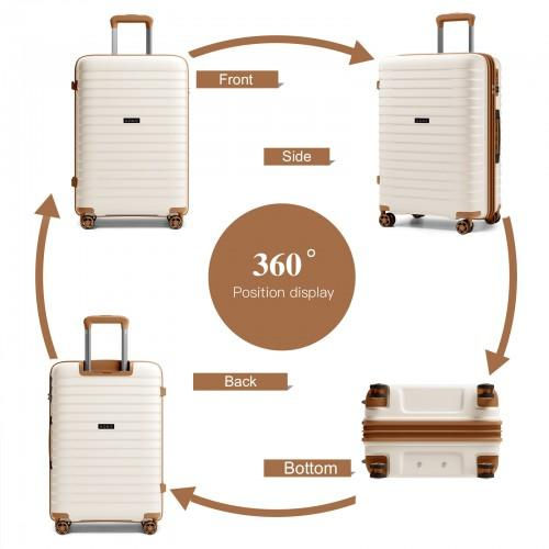 Thumbnail: KSK2595 - Kono 24-Inch Hard Shell Scratch-Resistant PP Luggage with Cup Holder