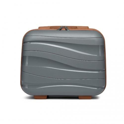 Thumbnail: K2094L - Kono 14 Inch Lightweight Polypropylene Hard Shell Vanity Case - Grey