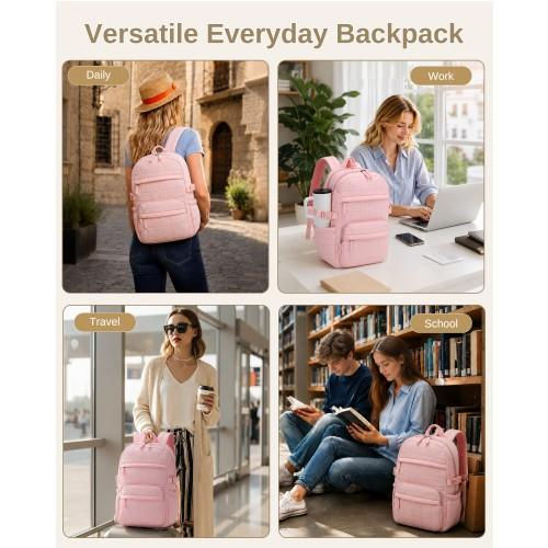 Thumbnail: BPM2609 - Miss Lulu Quilted Lightweight Backpack, Fits 15.6 Inch Notebook, Cabin