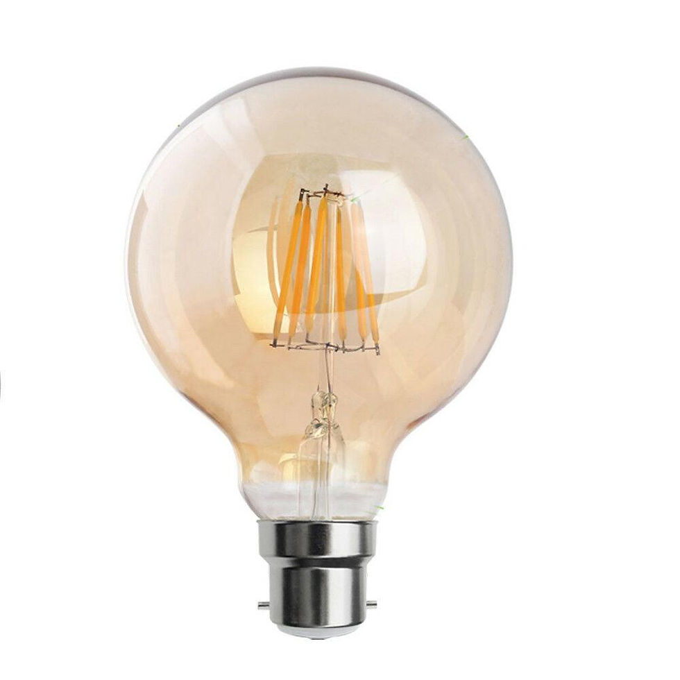 Thumbnail: Vintage LED Filament Bulb Bayonet G95 B22 8W Dimmable LED Globe Bulb ~3085
