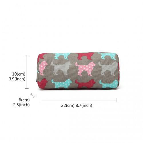 Thumbnail: PC - Miss Lulu Canvas Pencil Case Dog Grey