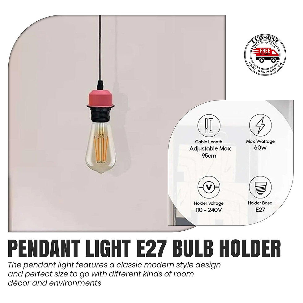 Thumbnail: Vintage Industrial Pendant Light E27 Bulb Holder Ceiling Lamp Fixture ~5811