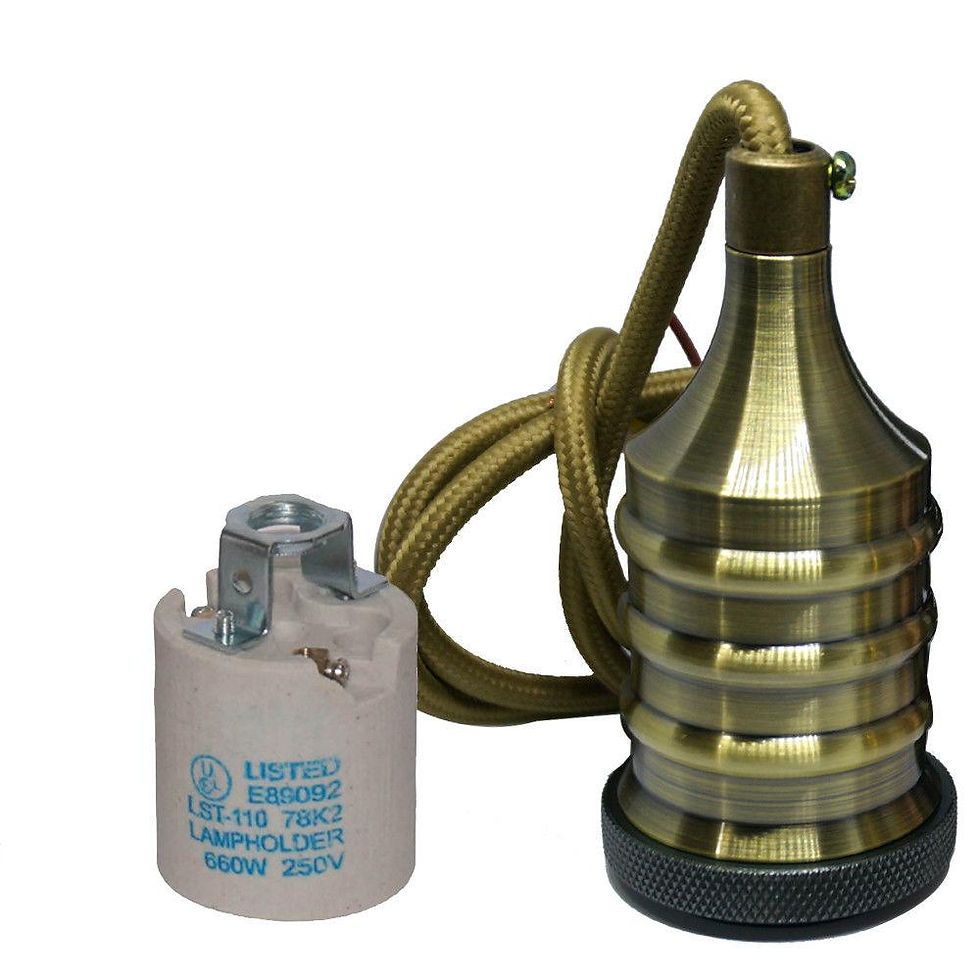 Thumbnail: E27 Bulb Holder Industrial Pendant Light~3144
