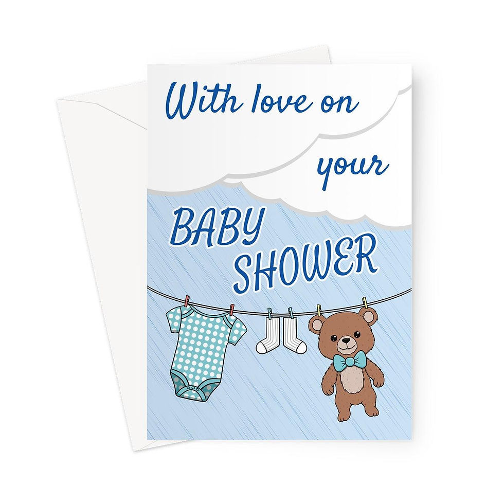 Thumbnail: Cute Baby Shower Card for Boy – With Love on Your Baby Shower