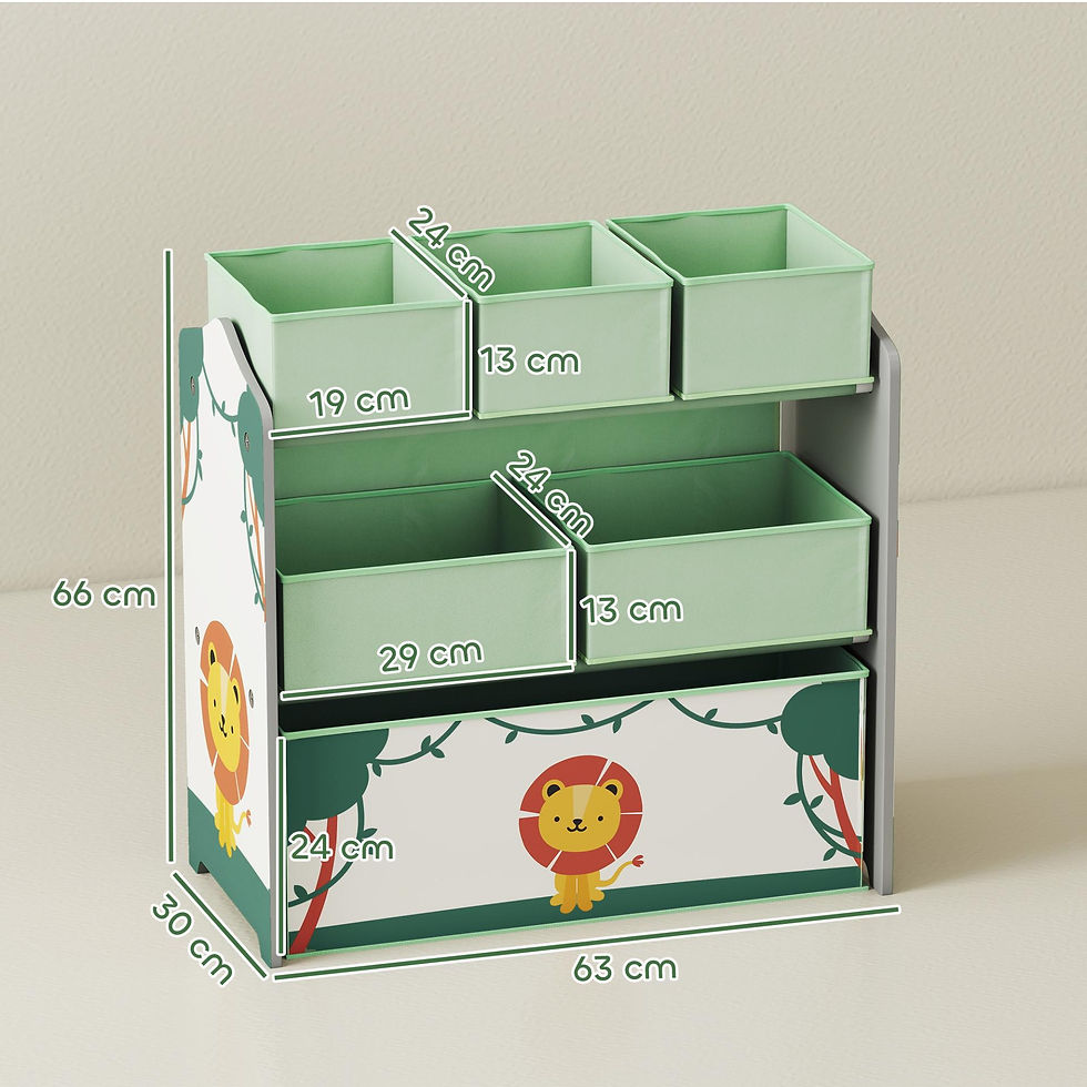 Thumbnail: AIYAPLAY Kids Toy Storage Units, 3-Tier Toy Organiser Shelf with 6 Removable