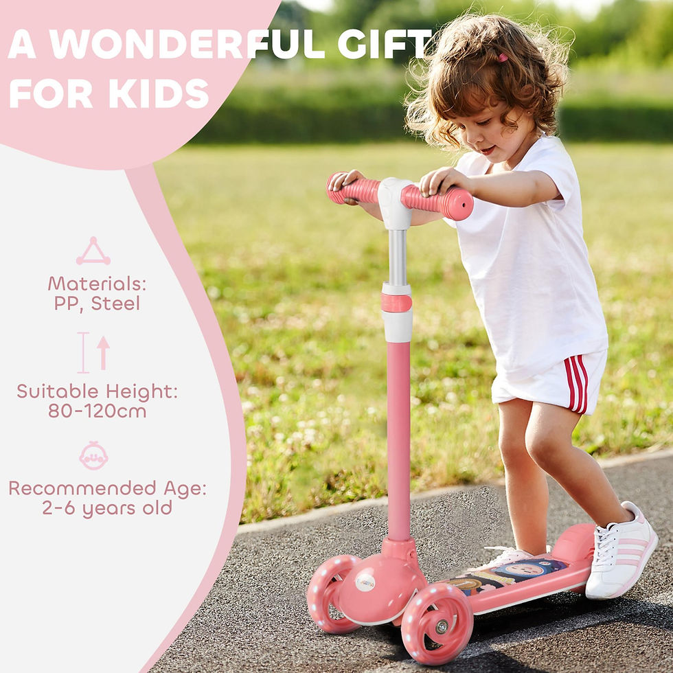 Thumbnail: AIYAPLAY Kids 3 Wheel Scooter for 2-6 Years Old w/ Adjustable Height, LED Light,