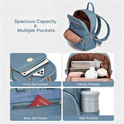 Thumbnail: BPM2617 - Miss Lulu Women's Backpack, Water-Resistant Nylon Convertible Shoulder