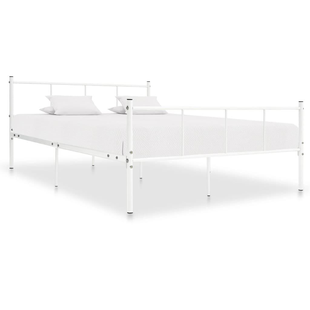 vidaXL Bed Frame White Metal 120x200 cm