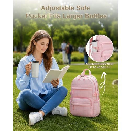 Thumbnail: BPM2609 - Miss Lulu Quilted Lightweight Backpack, Fits 15.6 Inch Notebook, Cabin