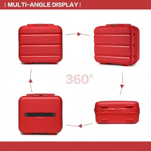 Thumbnail: K2092L - Kono 14 Inch Bright Hard Shell PP Vanity Case - Red