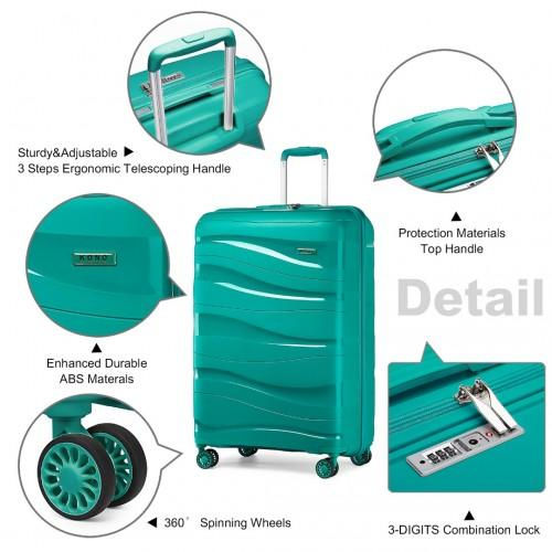 Thumbnail: K2094L - Kono 20 Inch Lightweight Polypropylene Hard Shell Suitcase With TSA