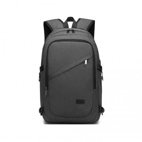 Thumbnail: E6715 - Kono Business Laptop Backpack with USB Charging Port - Dark Grey