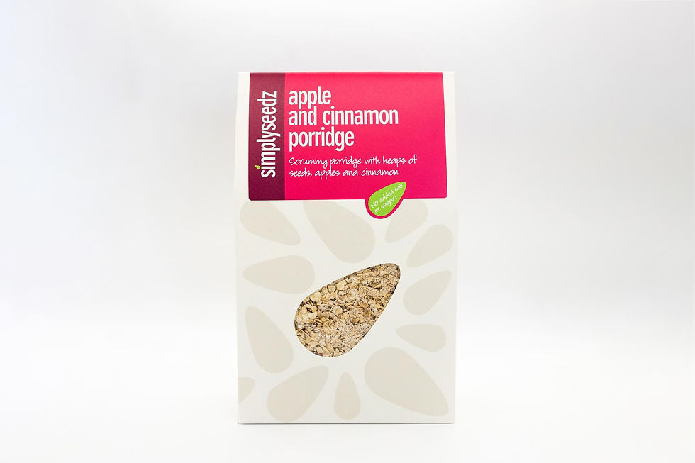 Thumbnail: Simplyseedz Apple & Cinnamon Jumbo Porridge Oats 500g Fibre rich Gut healthy (5