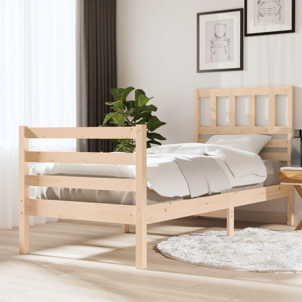 vidaXL Bed Frame Solid Wood 90x200 cm