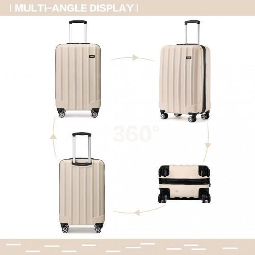 Thumbnail: K1773-1L - Kono 19 Inch Cabin Size ABS Hard Shell Luggage with Vertical Stripes
