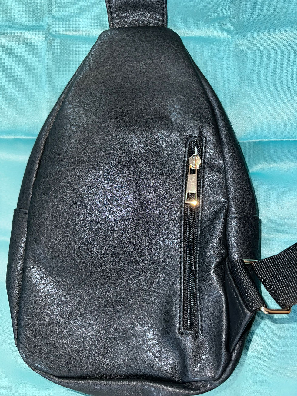 Thumbnail: Black Faux Leather Sling Bag