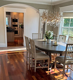Modern farmhouse kitchen by local south shore interior designer in Marshfield