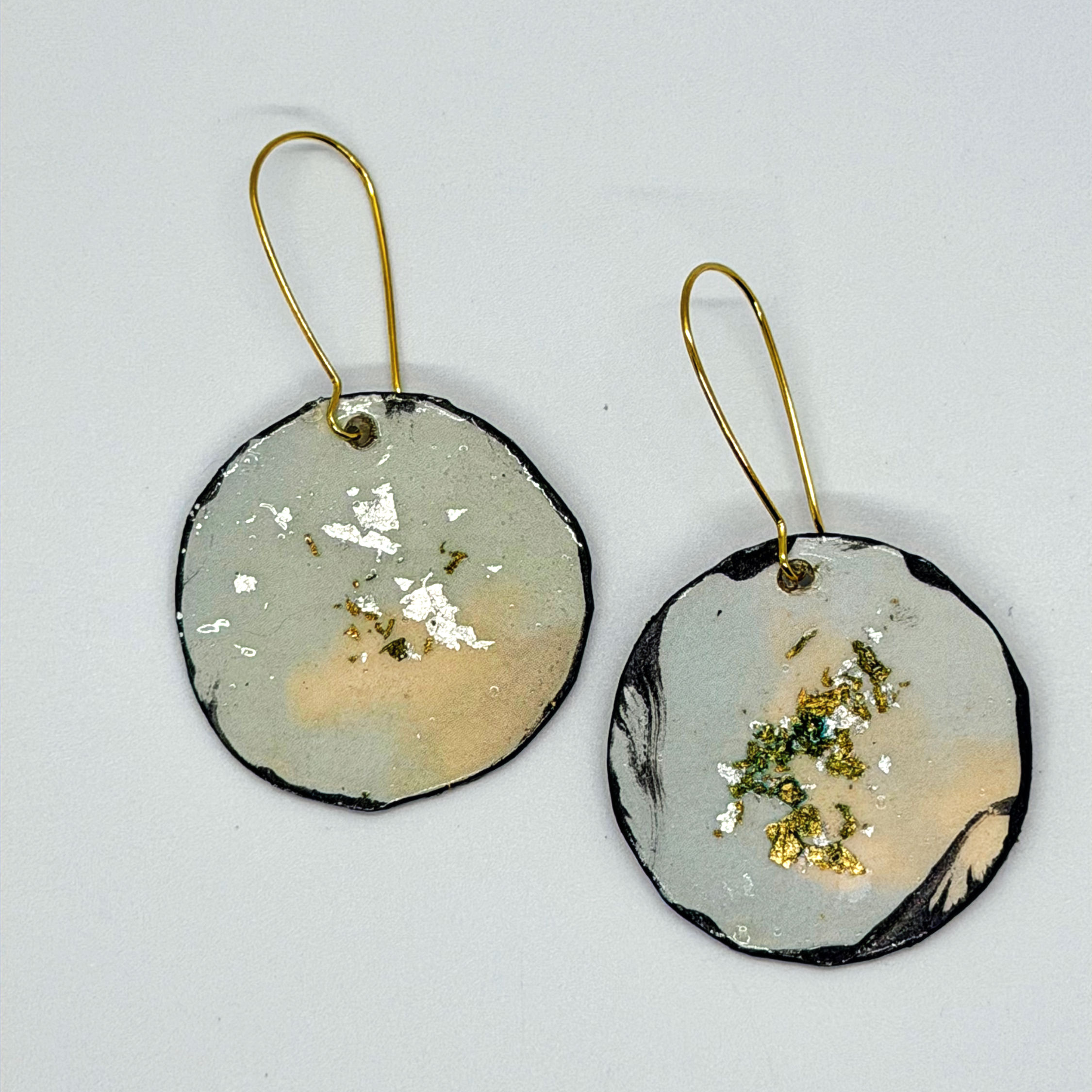Shell Bank Magazine Art Earrings — Reversible Pressed-Paper Earrings