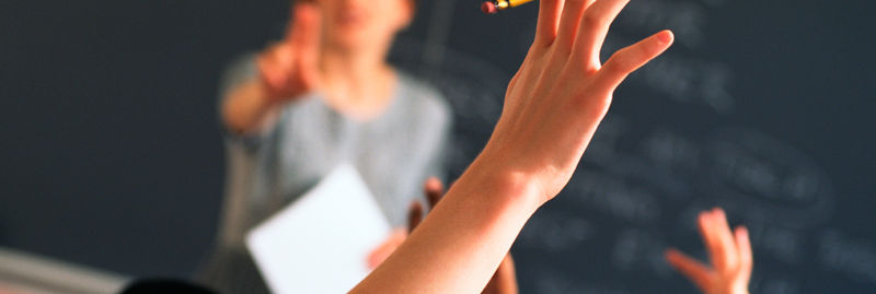 Hand raising, classroom