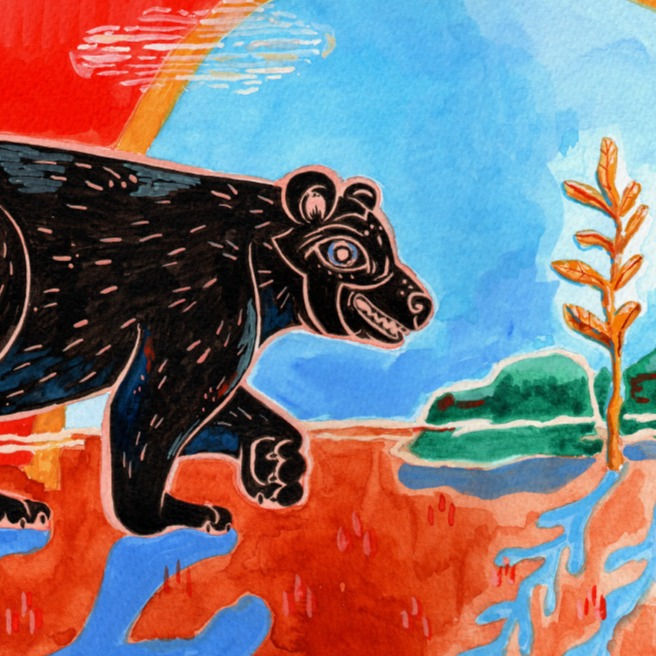 Thumbnail: Wanderlust Bear - 10"x10"