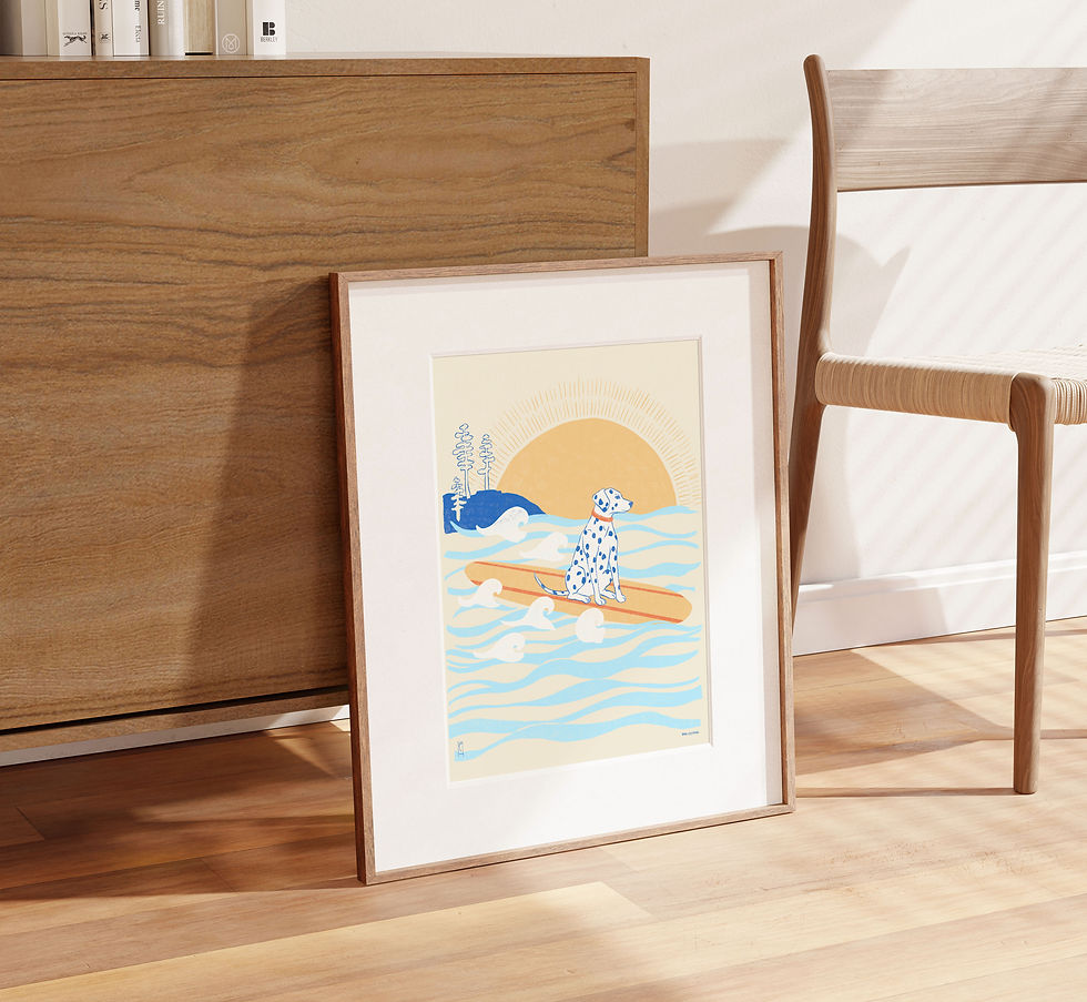 Thumbnail: Dalmatian Surf - 12"x16"