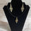 Thumbnail: Wooden Diamond Design Pendant & Earring Set
