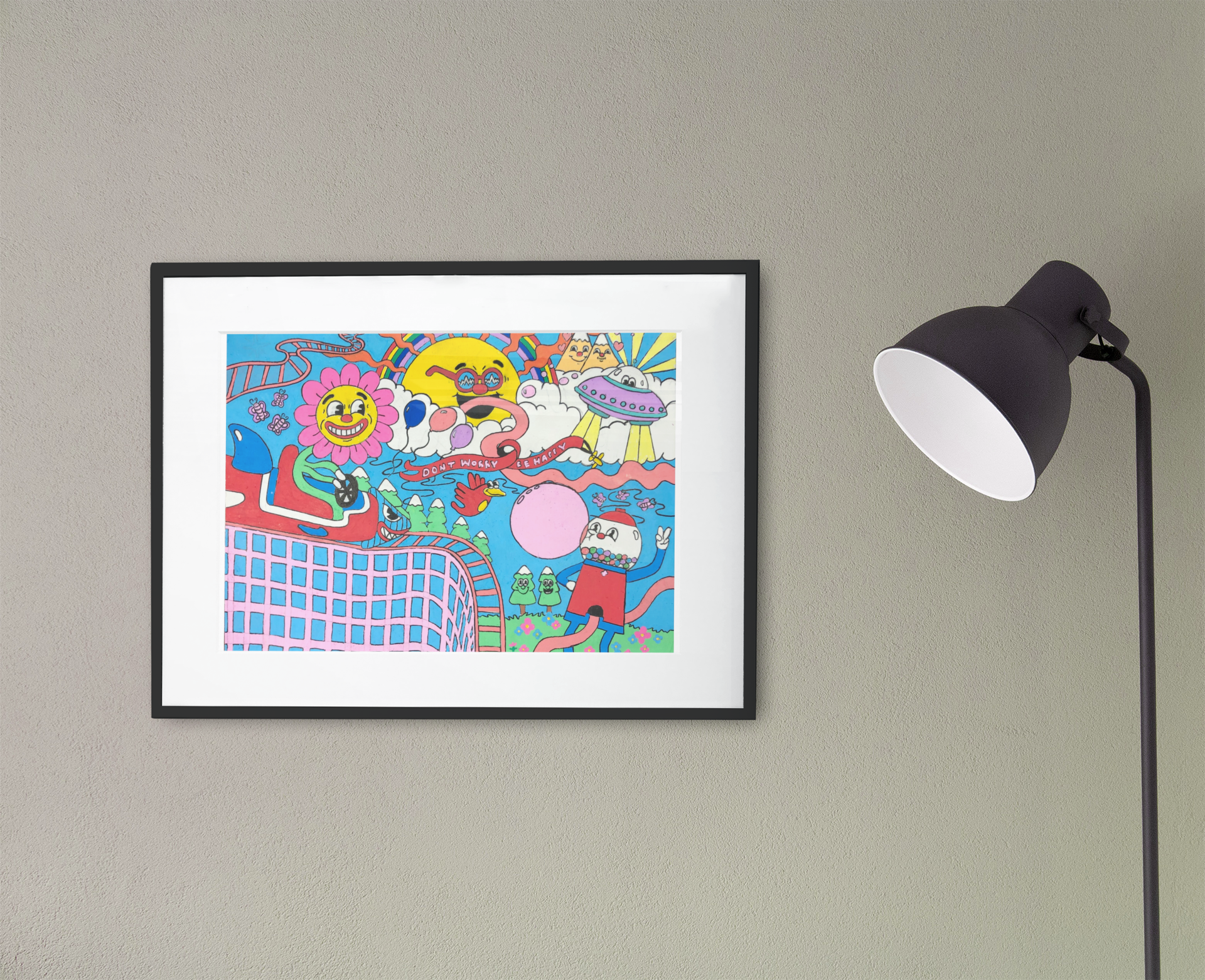 Don't Worry, Be Happy (framed) 13x17