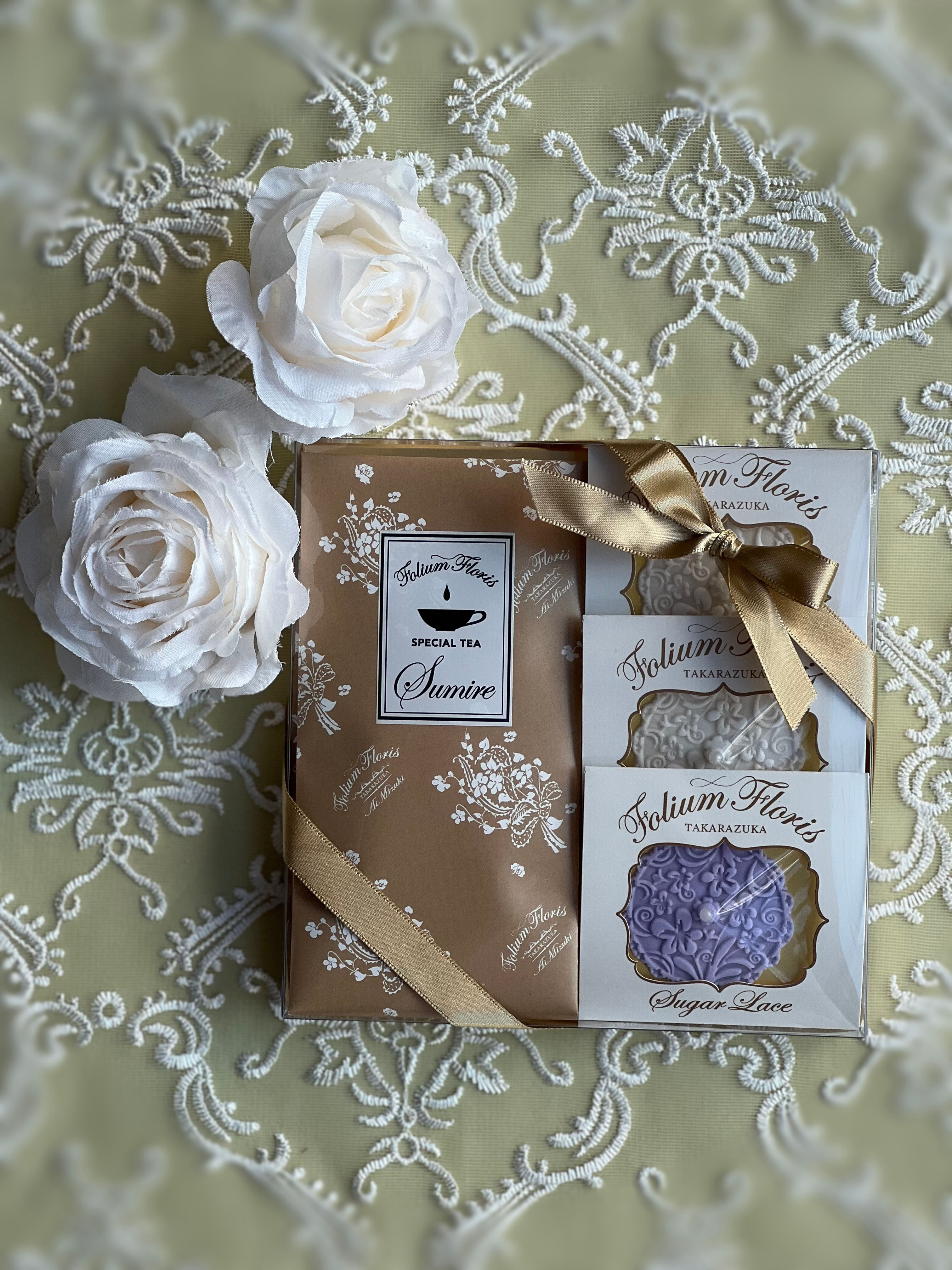 アクリルセットスミレ(スミレシュガーレース3枚、スミレティー3個)