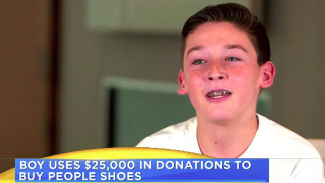 Texas Teen Gives Away All Bar Mitzvah Money ($25,000) To Charity By Buying 800 Pairs Of Shoes