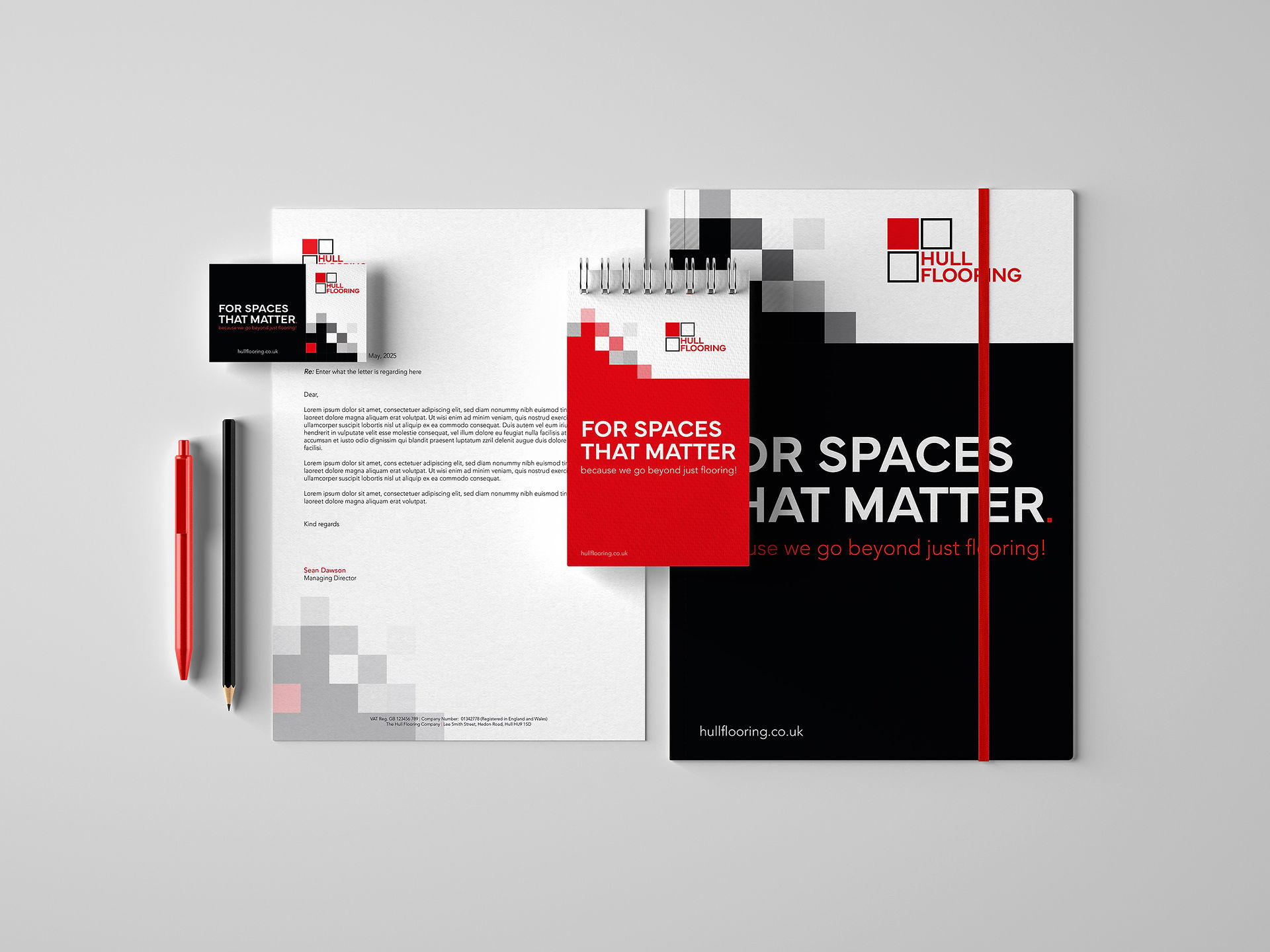 For spaces that matter - Hull flooring stationery example