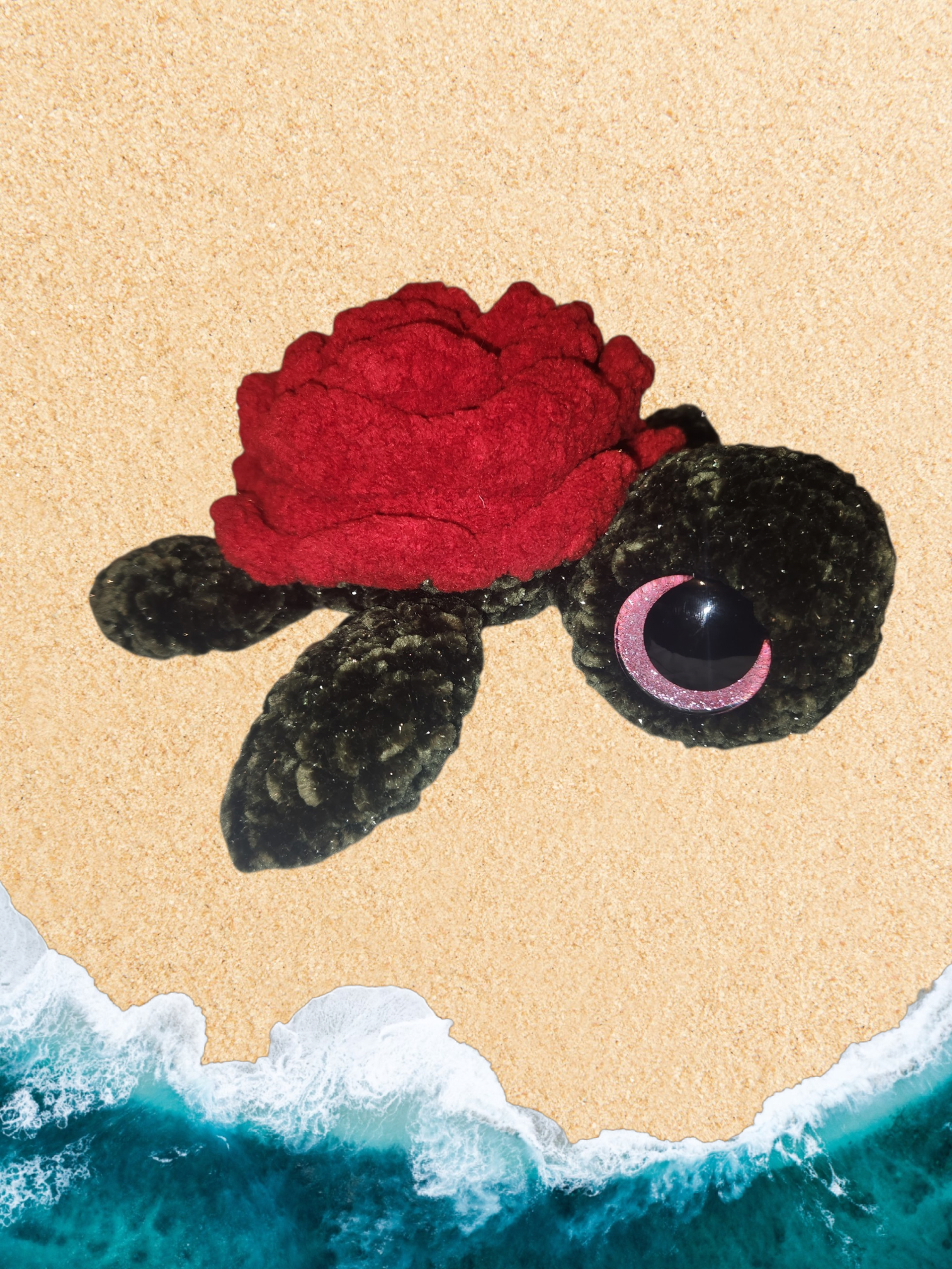 crochet rose seaturtle
