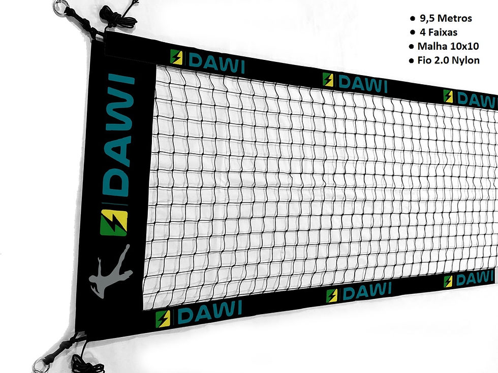Miniatura: Rede De futevôlei Dawi Oficial Quatro Faixas Profissional Preto