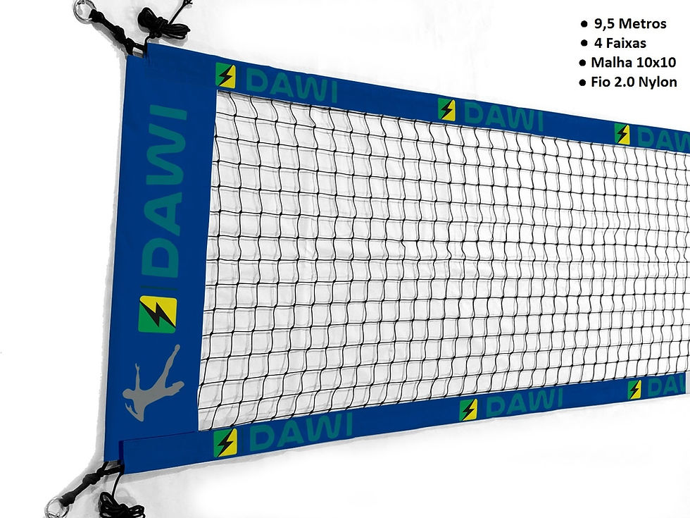 Miniatura: Rede De futevôlei Dawi Oficial Quatro Faixas Azul