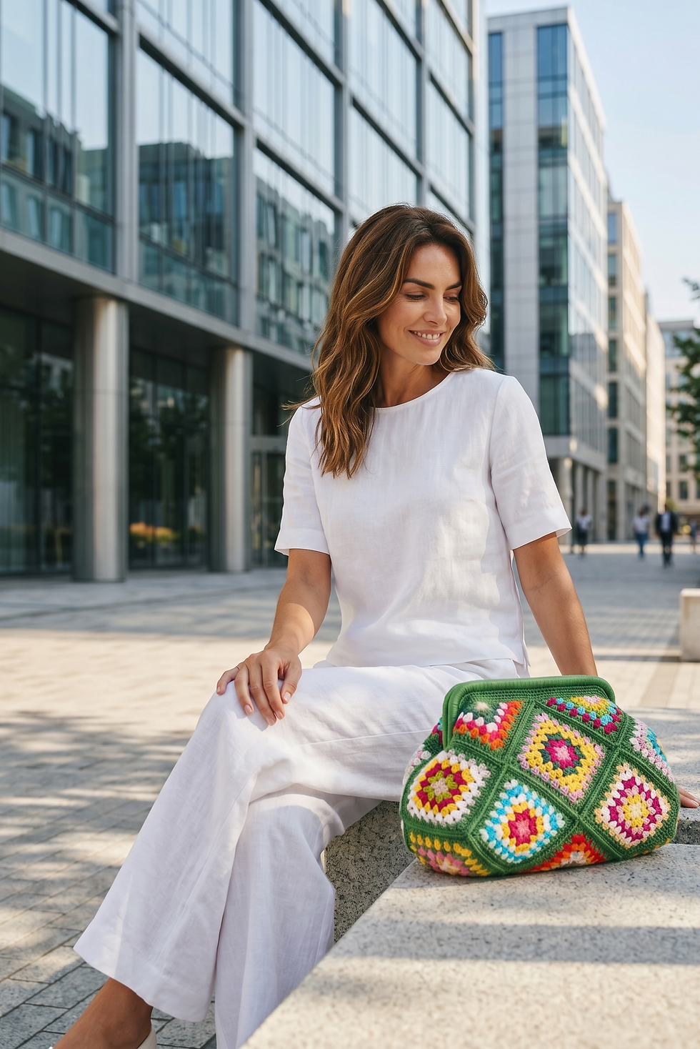 Miniatura: Clutch Margot bag granny square verde