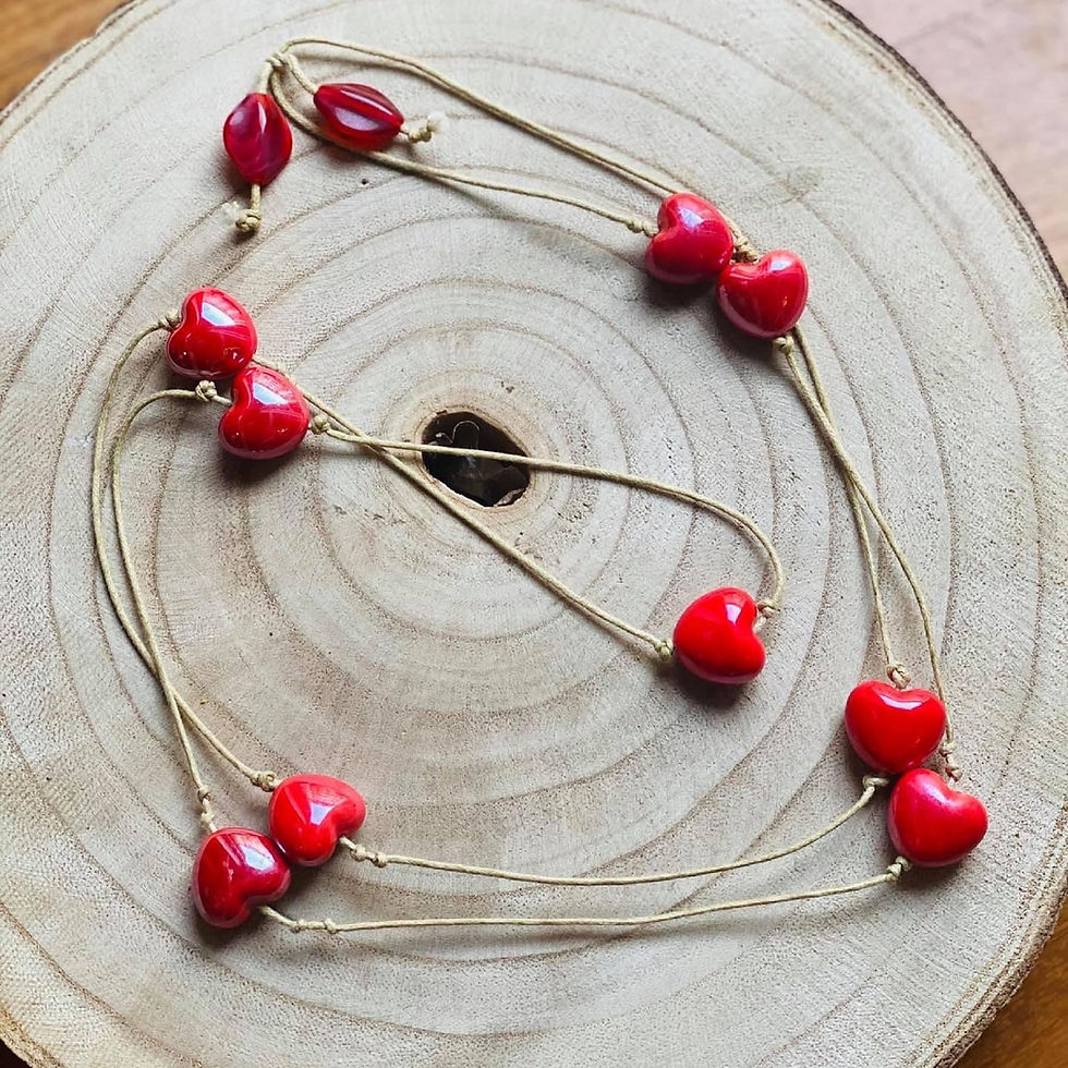 Miniatura: Collana ceramica cuori