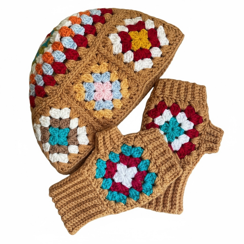 Miniatura: Cappello e guanti Granny
