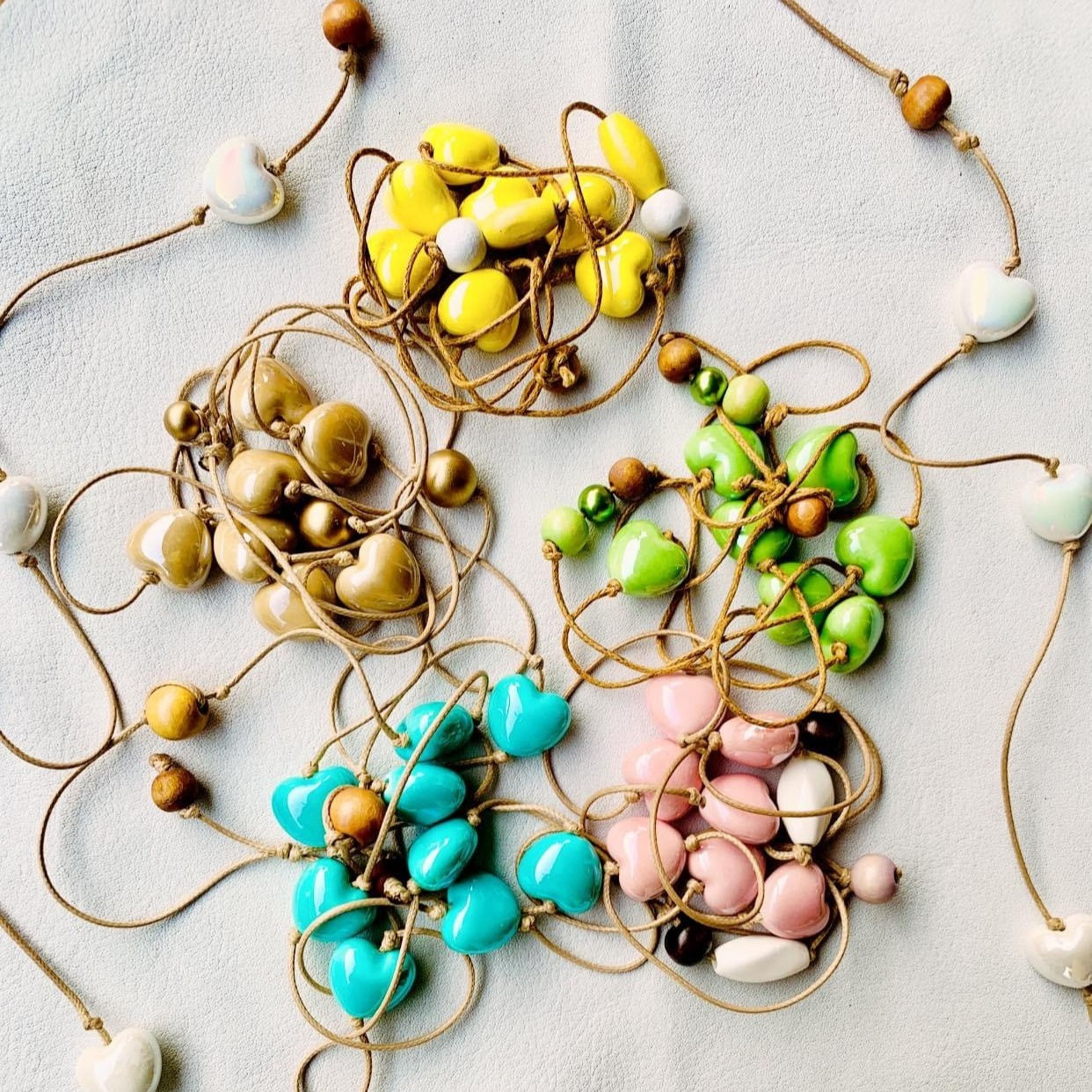Collana ceramica cuori